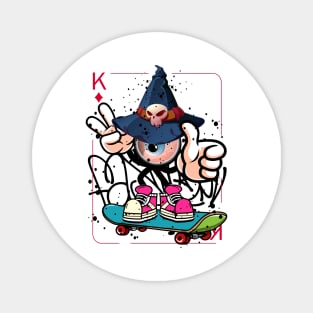 Skateboard Witch Graffit Street Art Magnet